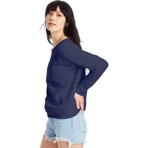 NWT Hanes EcoSmart Women’s Fleece Crew Sweatshirt Navy Heather XXL Pullover
